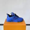 Louis Vuitton Men Blue Mesh And Leather Sneakers product view 6