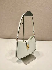 Prada Cleo Shoulder Bag 22 In White Brushed Lambskin With Clasp Closure product view 2