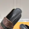 Louis Vuitton Women Brown Leather Monogram Mules product view 2