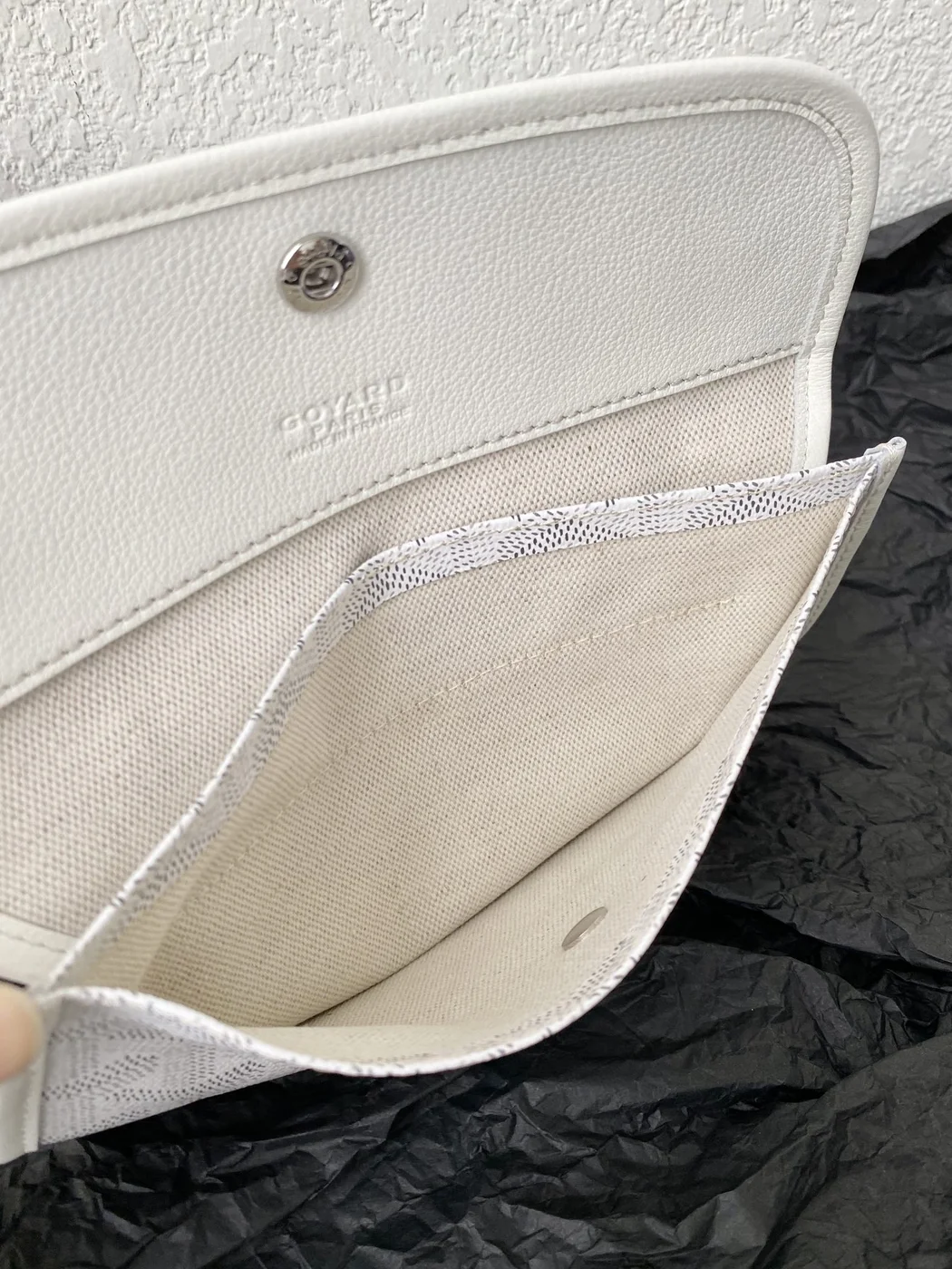 Goyard White Goyardine Canvas  Chevroches Calfskin Saint Louis PM Tote product view 8