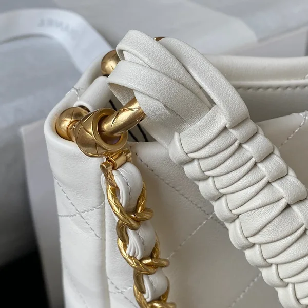Chanel Calfskin Hobo Bag White/Black product view 6