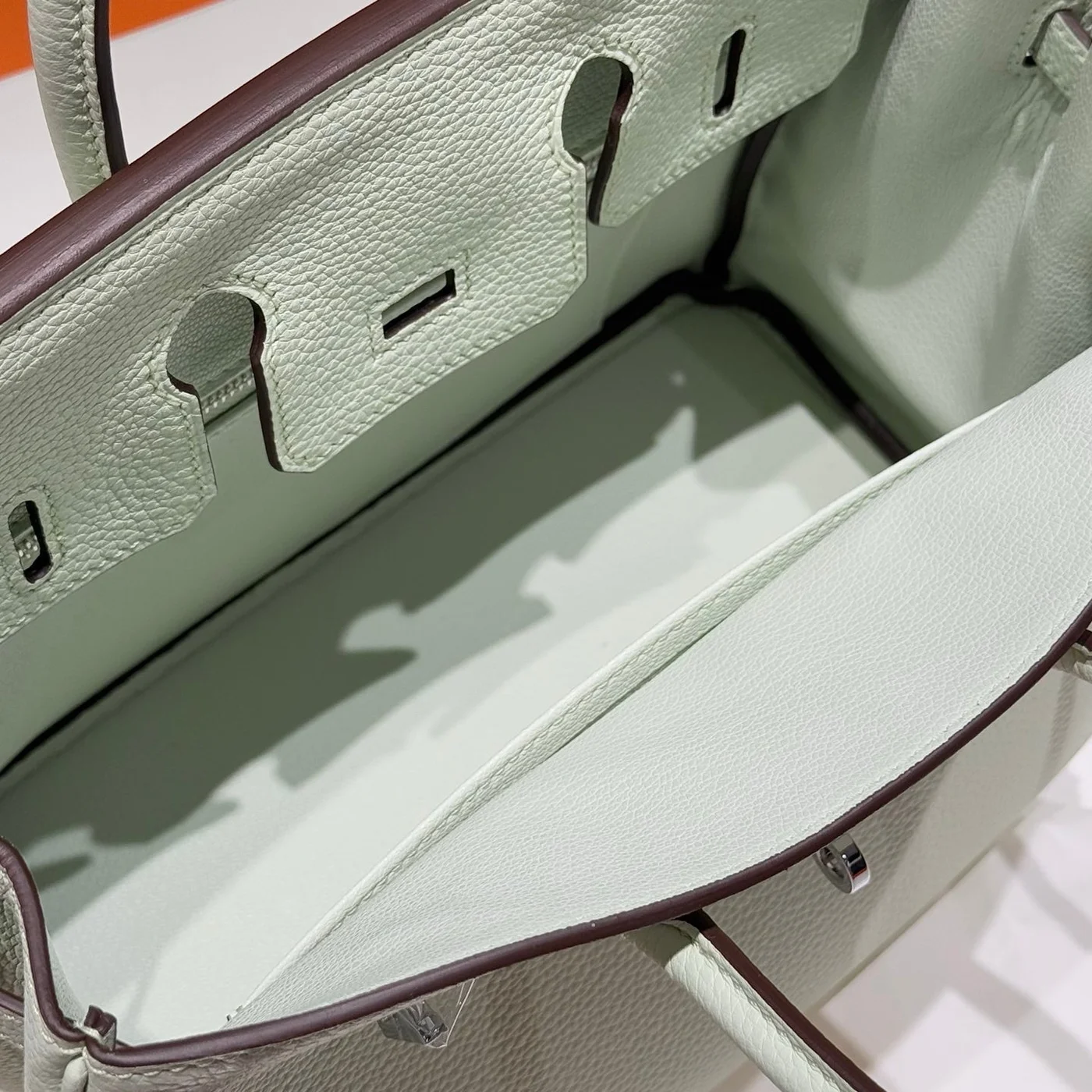 Hermès Birkin 25 In Light Mint Green Silver Hardware Bag product view 4