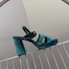 Hermès Women Dark Green Suede Sandals product view 6