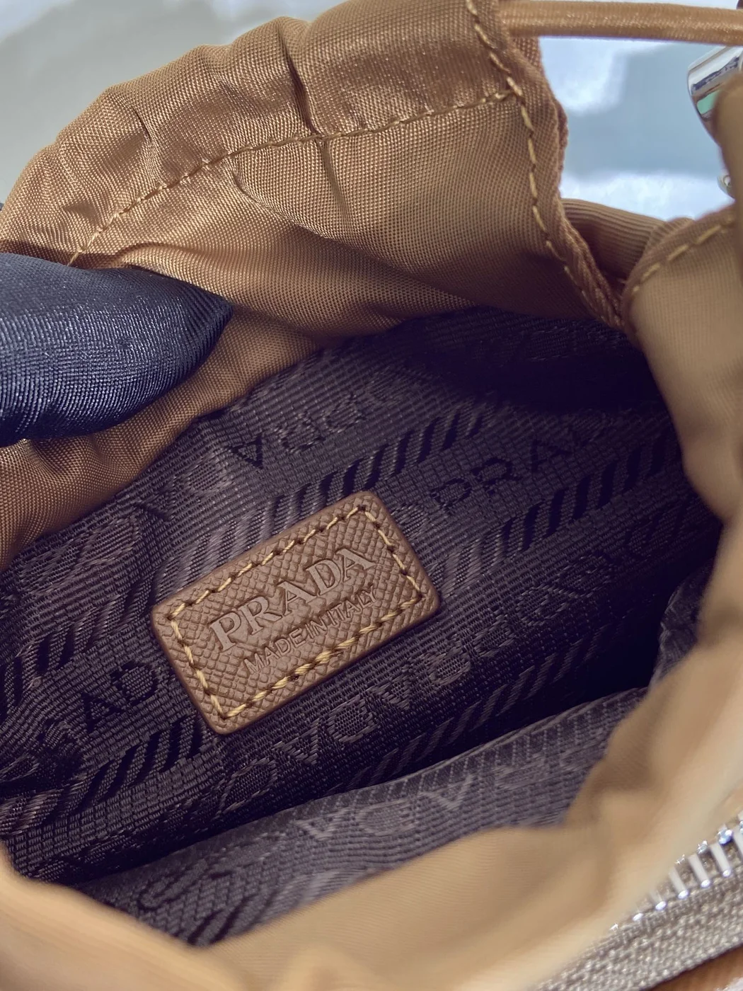 Prada Phone Bag 18 In Sepia Brown Re-Nylon product view 5