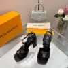 Louis Vuitton Women Black Platform Ankle-Strap Sandals product view 2