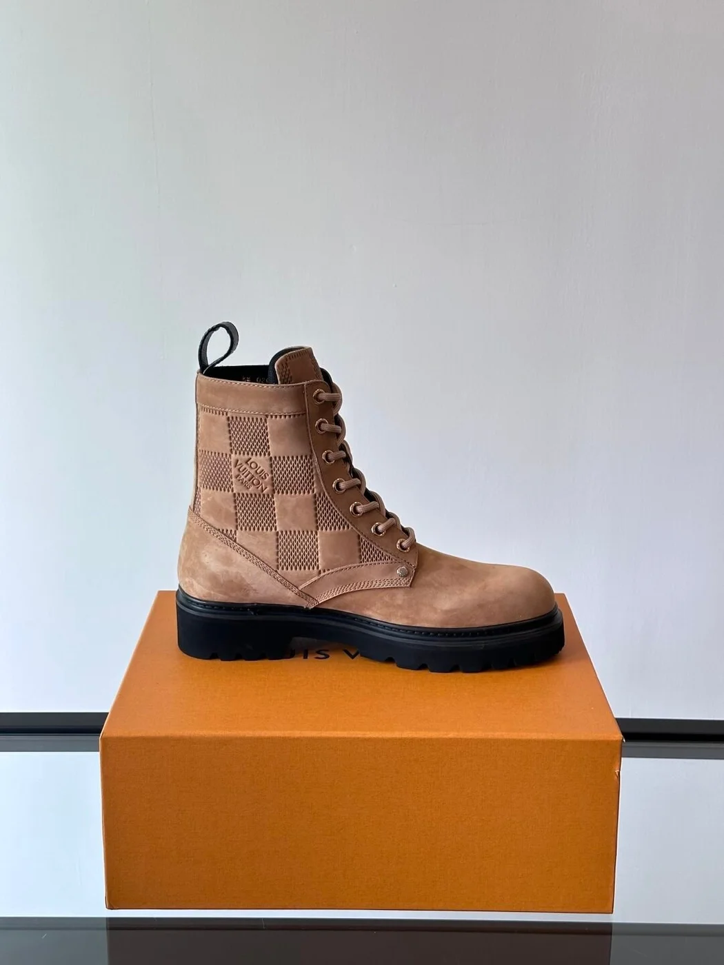 Louis Vuitton Men Beige Nubuck Leather Boots product view 6