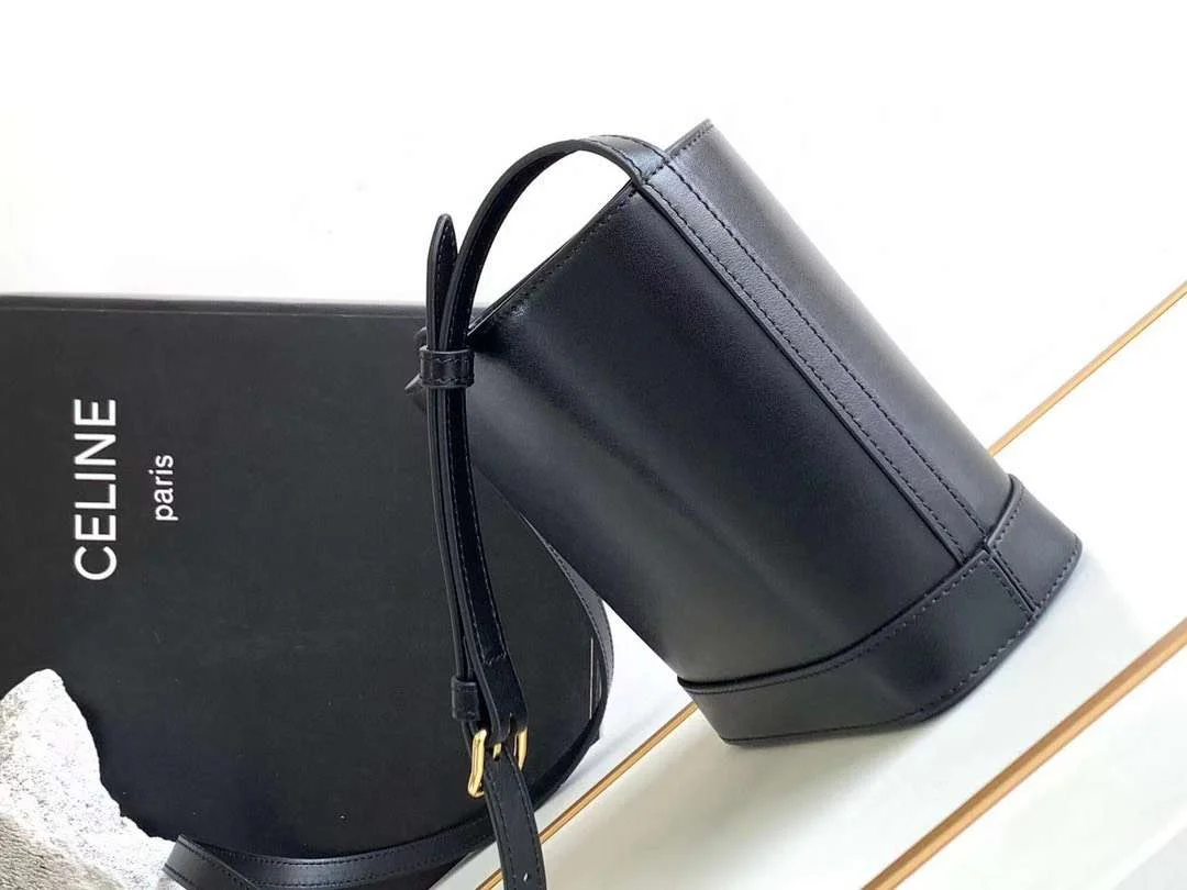 Celine Small Bucket Cuir Triomphe Mini Black Bucket Bag 19.5x16x7cm product view 2