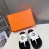 Hermès Women White Leather Black Sole Sandals product view 1
