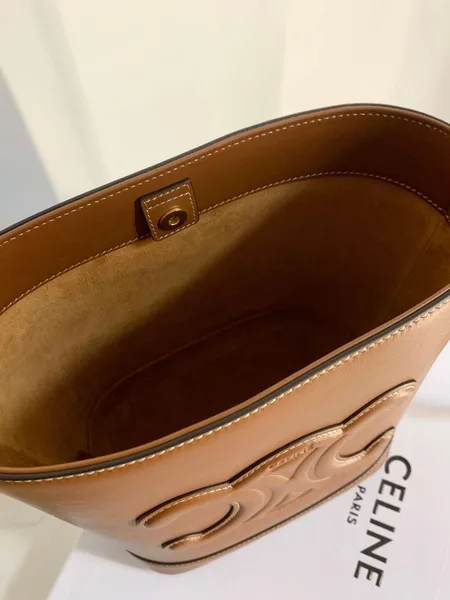 Celine Small Bucket Cuir Triomphe Brown Bucket Handbag 30x22x12cm product view 4