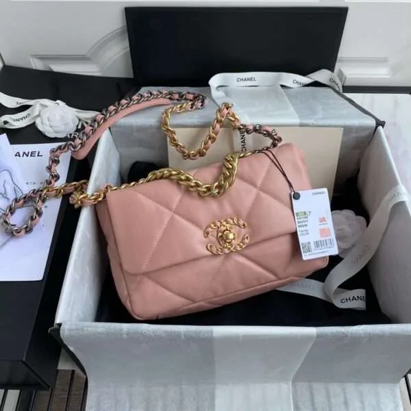 Chanel C19 Handbags Pink Smooth Leather Mix Handle 26 cm product view 1