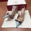 Valentino Women Nude Leather Blue Pointed Heels product view 4