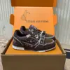 Louis Vuitton Women Brown Suede Leather Sneakers product view 3