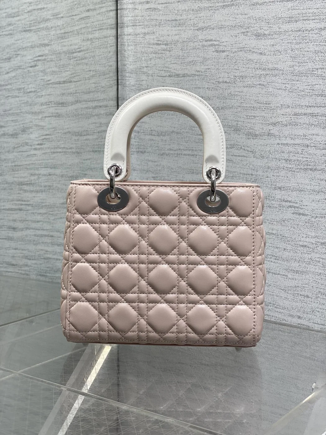 Dior Small Lady Dior Bag in Two-Tone Soupir Pink product view 3