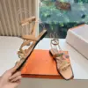 Hermès Women Beige Leather Strappy Sandals product view 6