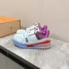 Louis Vuitton Women Blue White Leather Sneakers product view 5