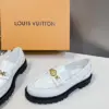 Louis Vuitton Women White Leather Loafers product view 4