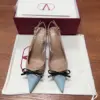 Valentino Women Nude Leather Blue Pointed Heels product view 1