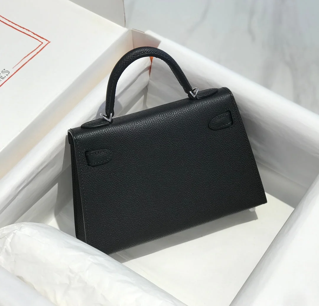 Hermès Mini 20 Black Epsom Silver Hardware Bag product view 4