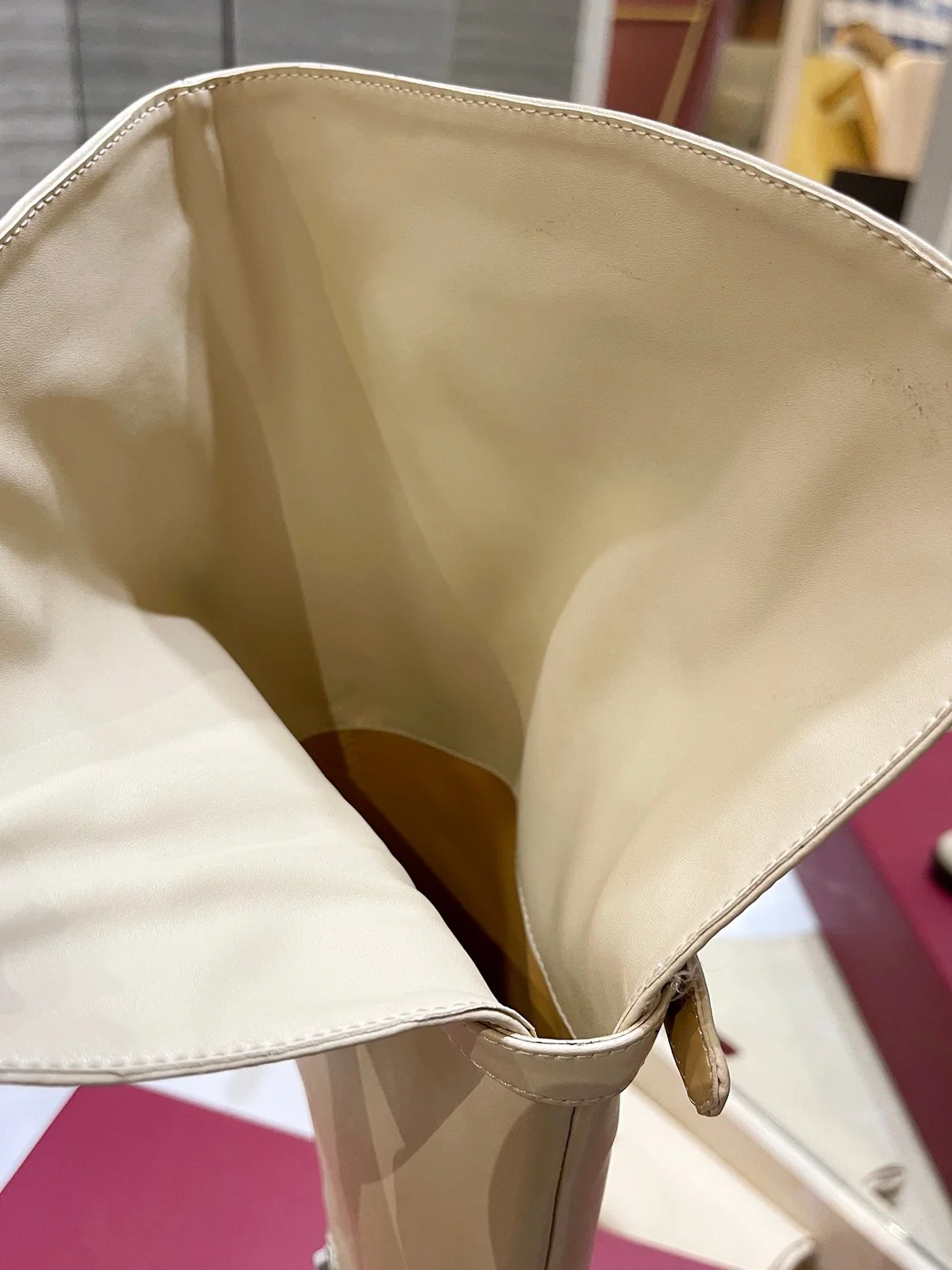 Valentino Women Beige Leather Knee High Boots product view 3
