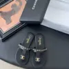Chanel Women Black Leather Chain Detail Sandals product view 1