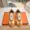 Hermès Women Brown Mesh Suede Sneakers product view 1