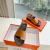 Hermès Women Brown Leather Slingback Sandals product view 3