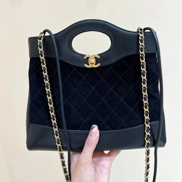Chanel Mini Quilted Suede and Lambskin 31 Shopping Bag. product view 1