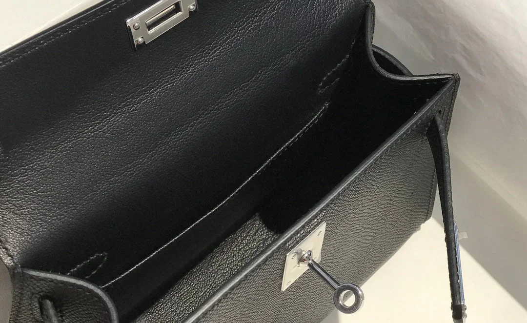 Hermès Mini 20 Black Epsom Silver Hardware Bag product view 6