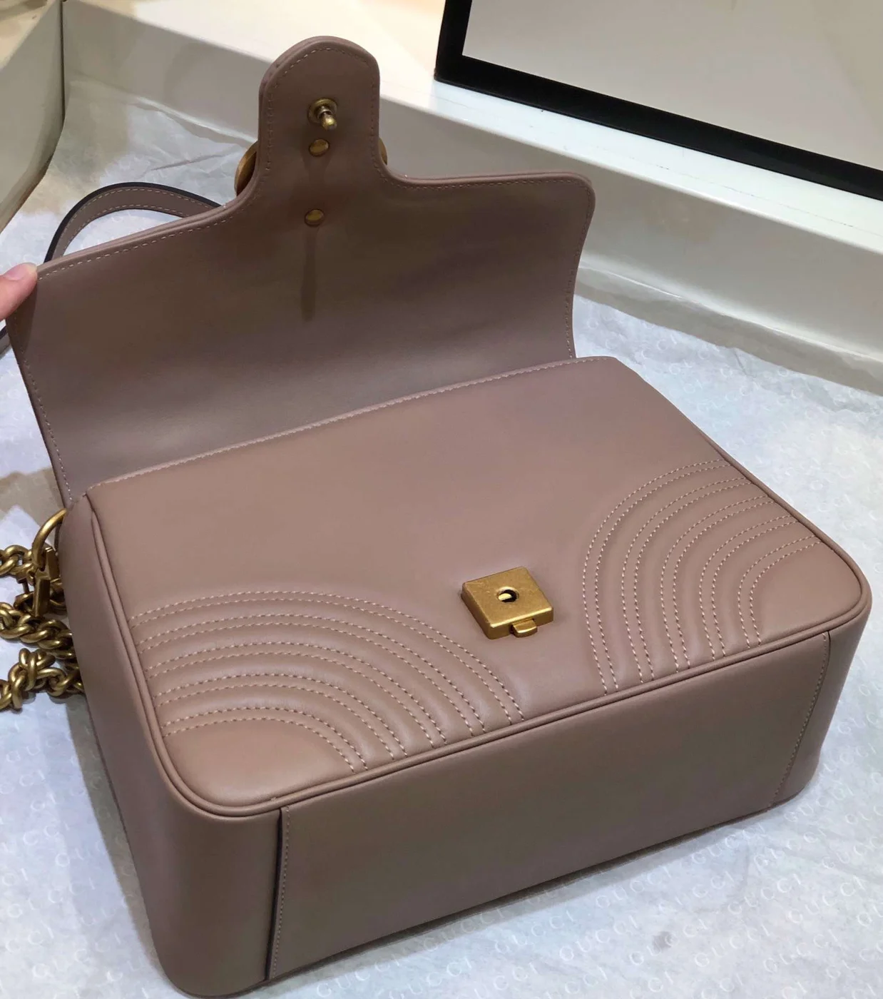 Gucci Marmont Top Handle Women’s Handbag with Gold Buckle 27 cm product view 6