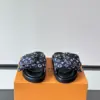 Louis Vuitton Men Navy Fabric Slides product view 2