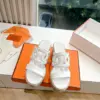 Hermès Women White Leather Espadrille Sandals product view 1