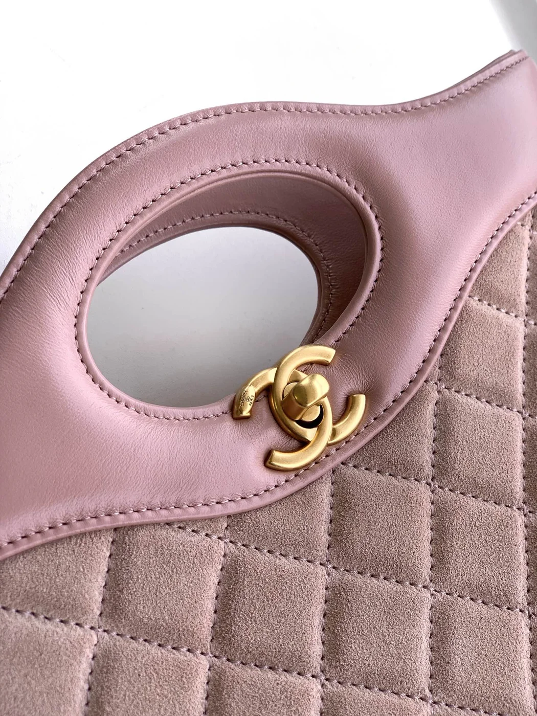 Chanel Calfskin Suede Quilted Mini 31 Shopping Bag product view 5