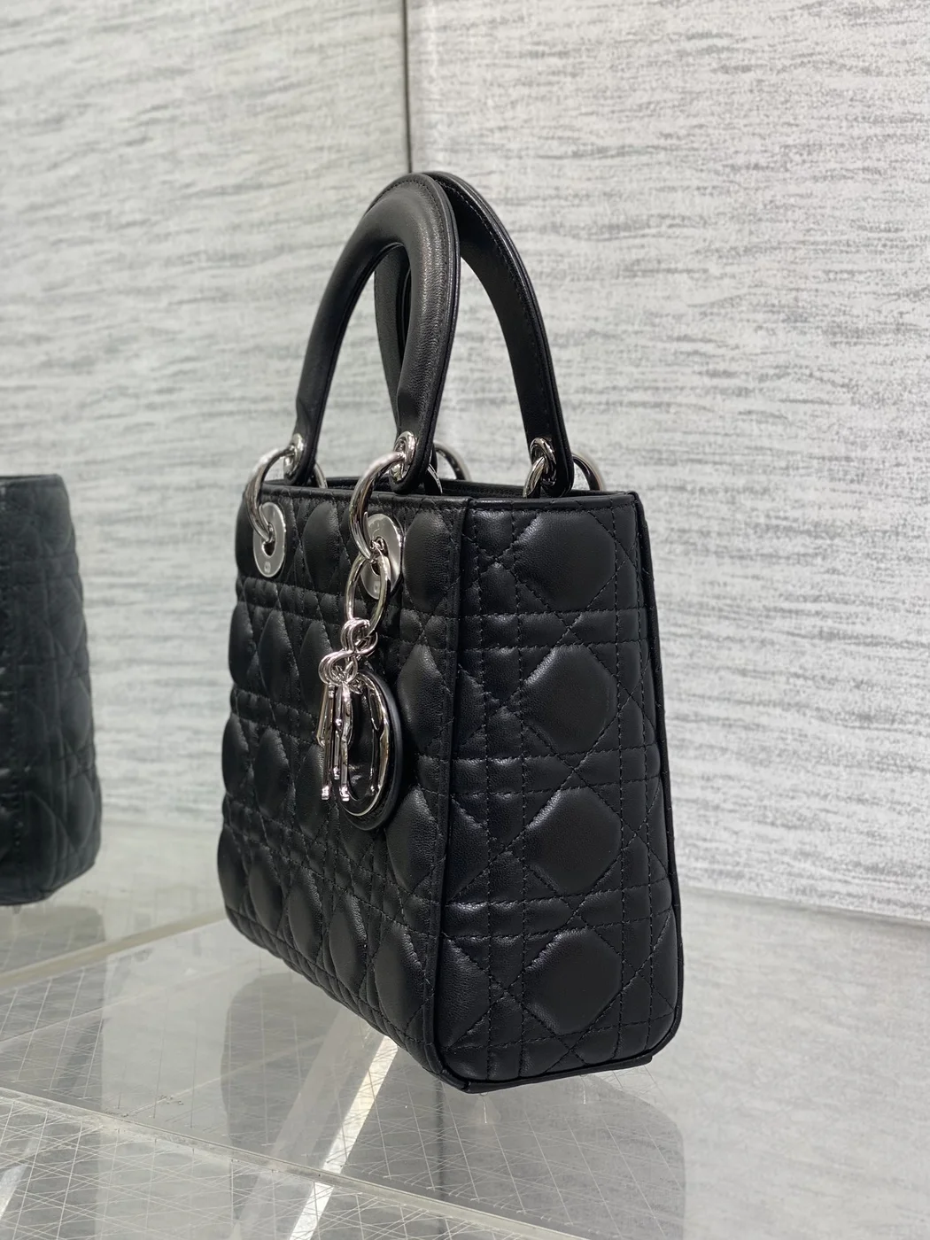 Dior Lady Dior Small Black Silver Hardware Bag product view 3
