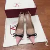 Valentino Women Pink Leather Pointed Toe Pumps product view 1