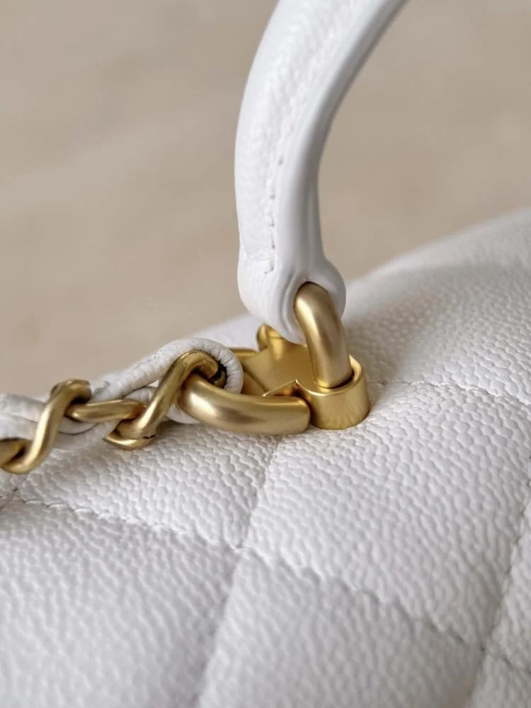 Chanel Small Classic Flap Top Handle White Bag product view 7