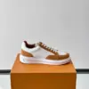 Louis Vuitton Men White Brown Suede Leather Sneakers product view 6