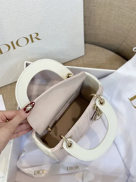 Dior Lady Mini Handbag for Women Pink Cowhide 18 cm product view 3
