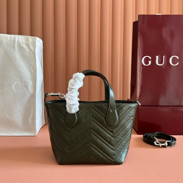 Gucci GG Marmont Tote Bag 17 In Moss Green product view 6