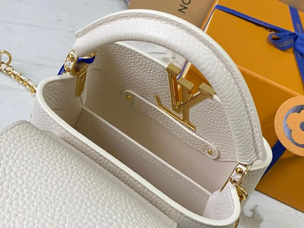 Louis Vuitton Capucines Beige Louis Vuitton Pattern Purple 21 cm Bag product view 3