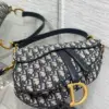 Dior Saddle Bag in blue Dior Oblique jacquard product view 5