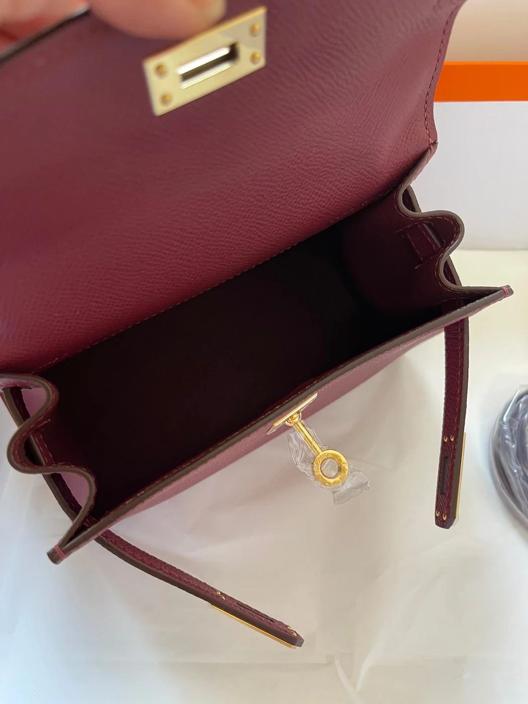 Hermès Mini 20 Bag In Garnet Red With Gold Hardware product view 2