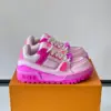 Louis Vuitton Men Pink Leather And Mesh Sneakers product view 1