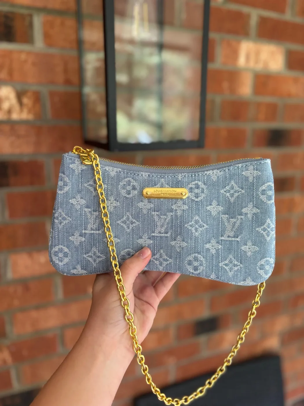Louis Vuitton Liv Pochette in Blue Denim Bag product view 1