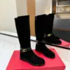 Valentino Women Black Suede Leather Strap Boots product view 1
