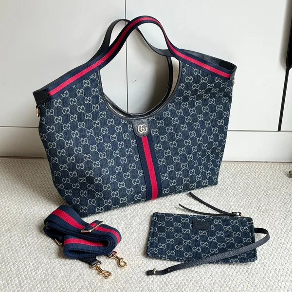 Gucci Giglio Tote Blue product view 5
