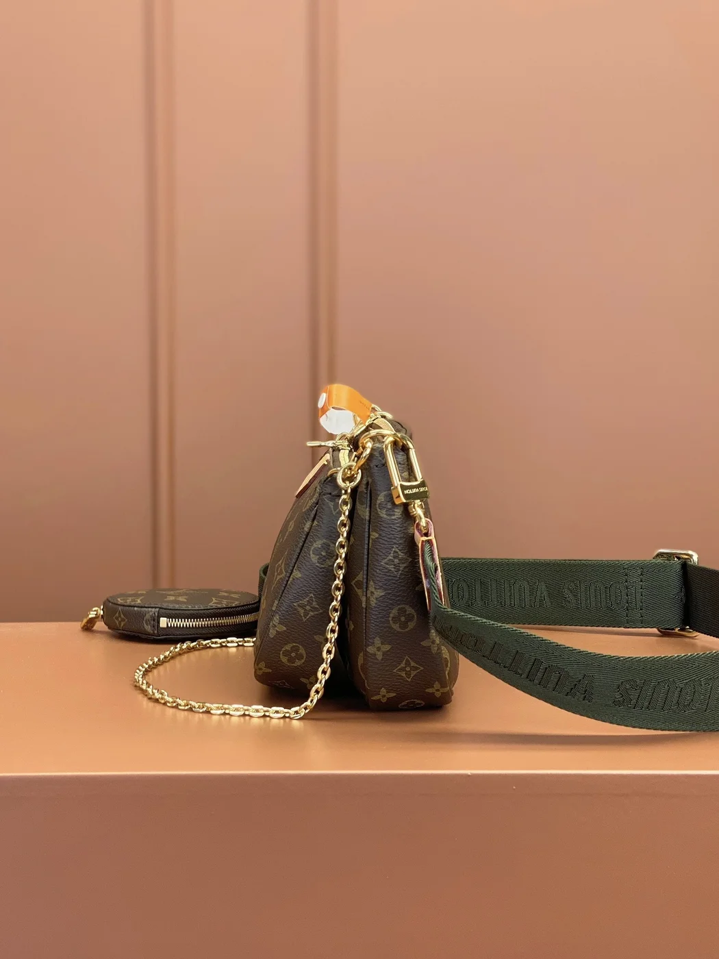 Louis Vuitton Multi Pochette Handle Fabric Green Handbags Monogram product view 6