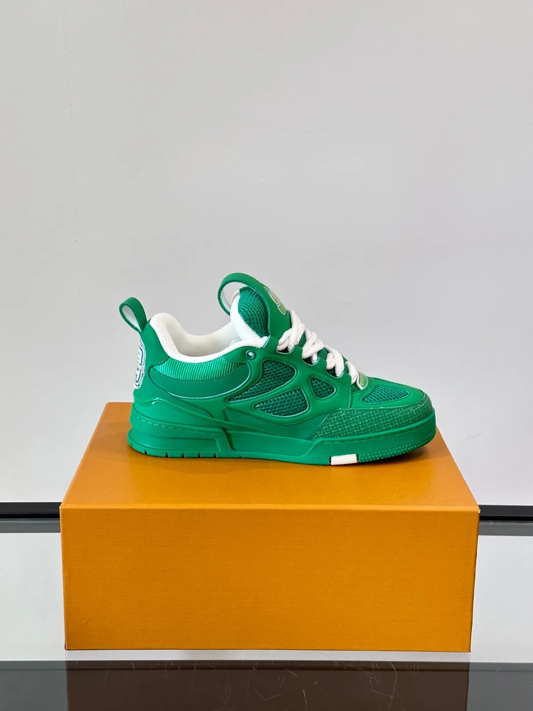 Louis Vuitton Men Green Mesh Sneakers product view 6