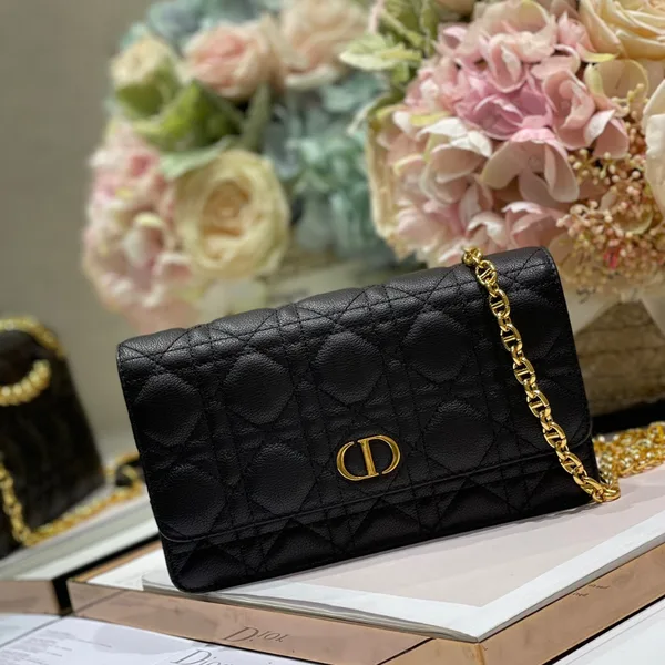 Dior Woc Women’s Black Handbag with Gold Lock 20× .5×3.5 cm product view 1