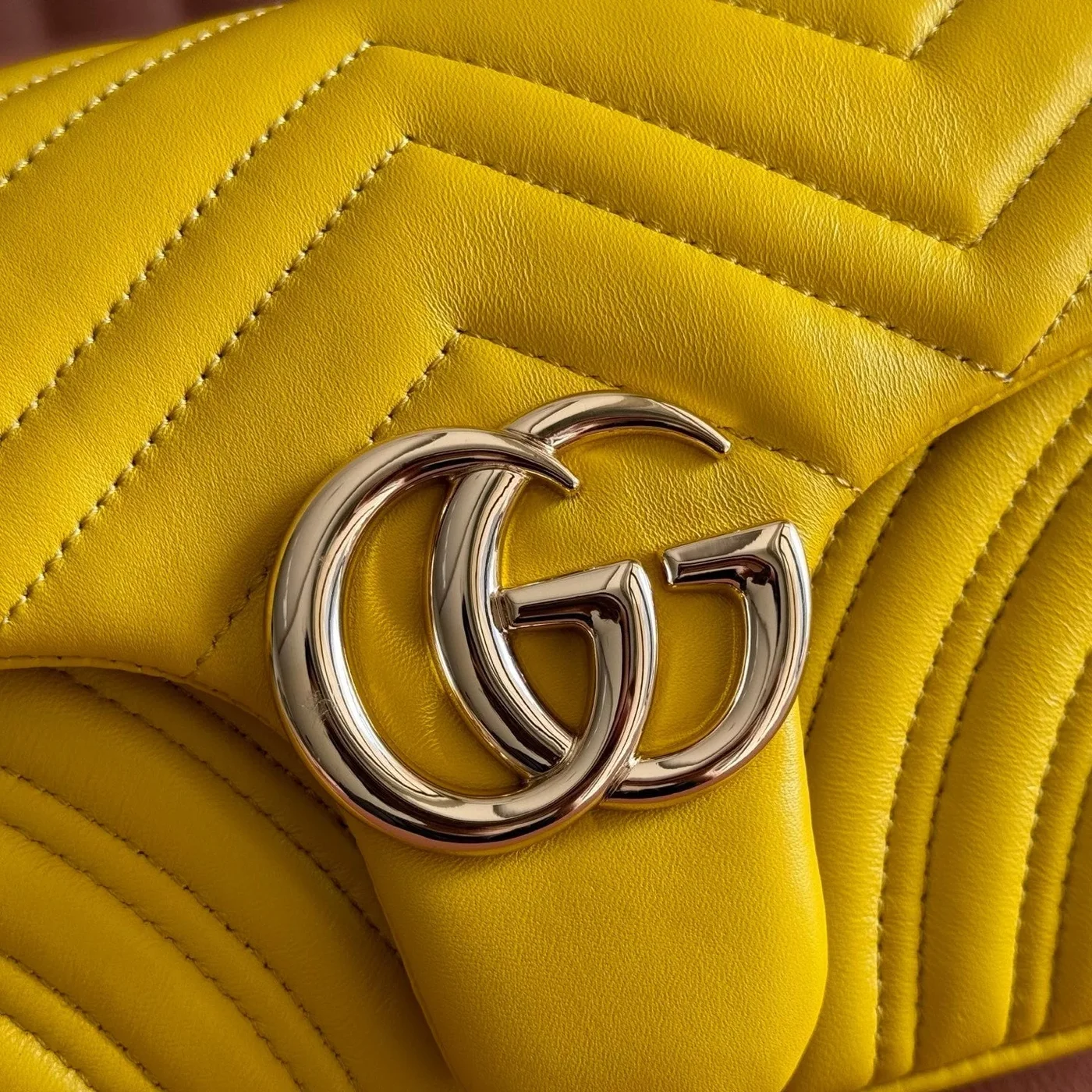 Gucci GG Marmont Bag 26 In Yellow Lambskin product view 3