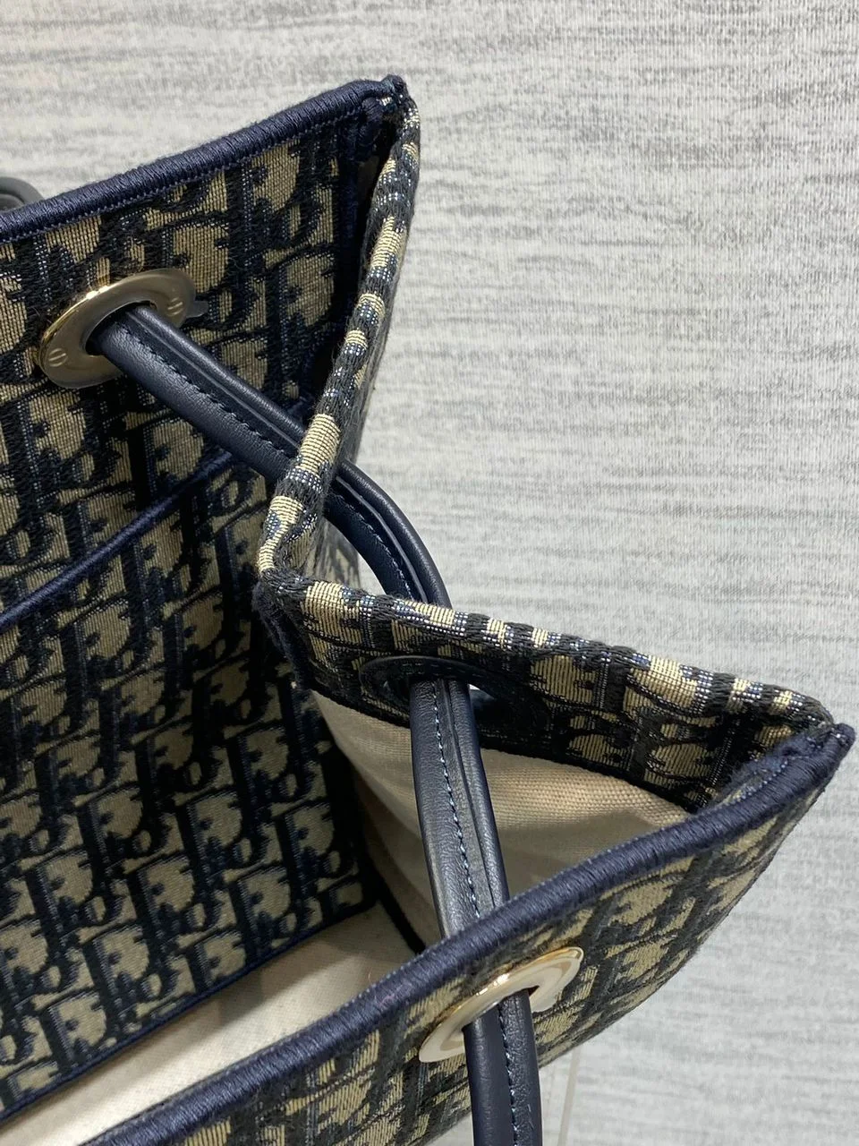 Dior Promenade Shopping Bag in Blue Dior Oblique Jacquard product view 4